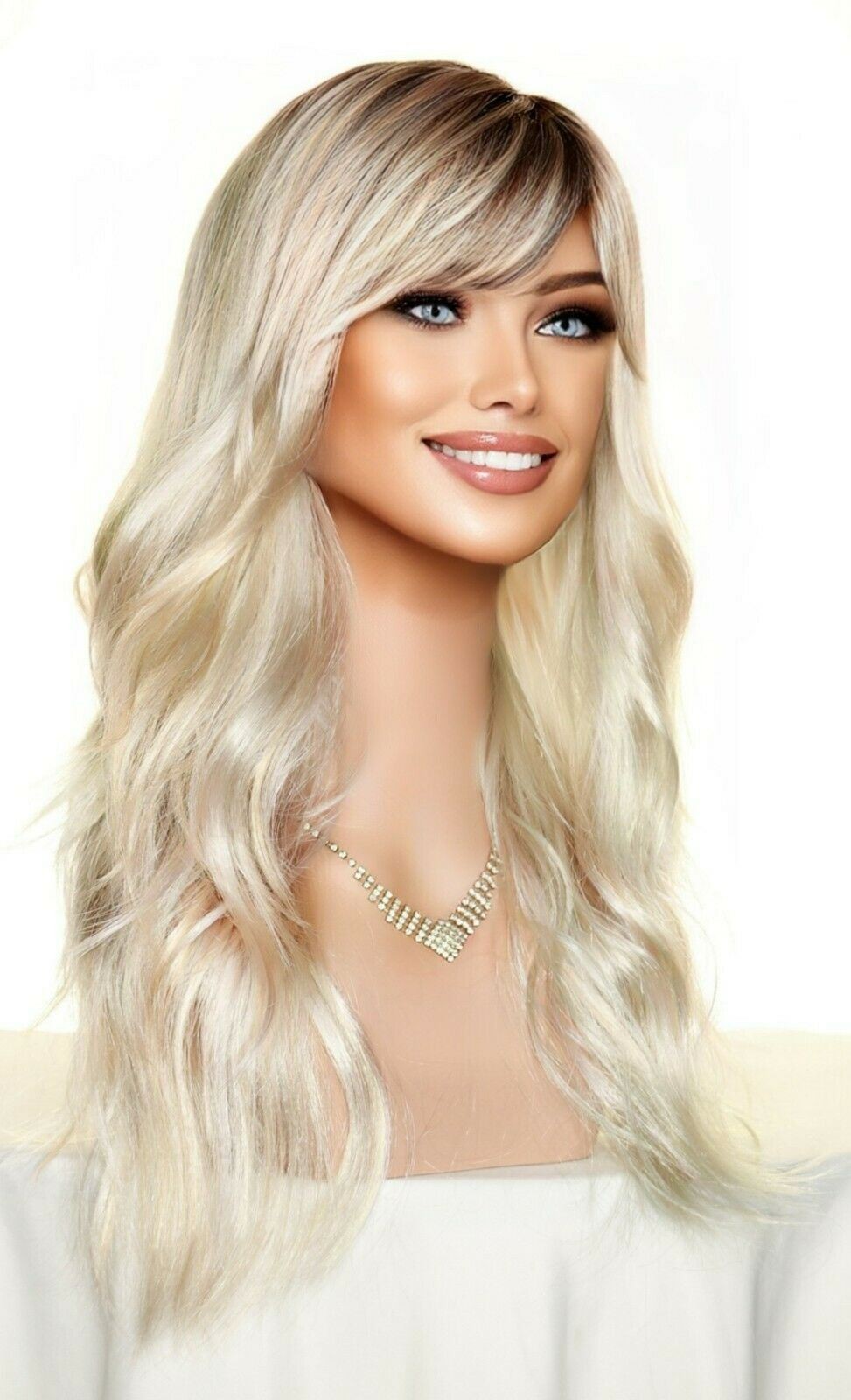 Wren Rene of Paris Wig Wavy Long Rooted Blond PASTEL RAINBOW R