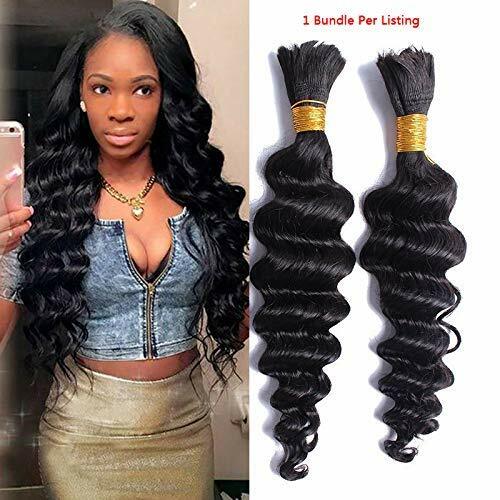 Deep Wave Brazilian Virgin Human Hair Bulk No Weft Bulk Hair For Braiding 1Pcs