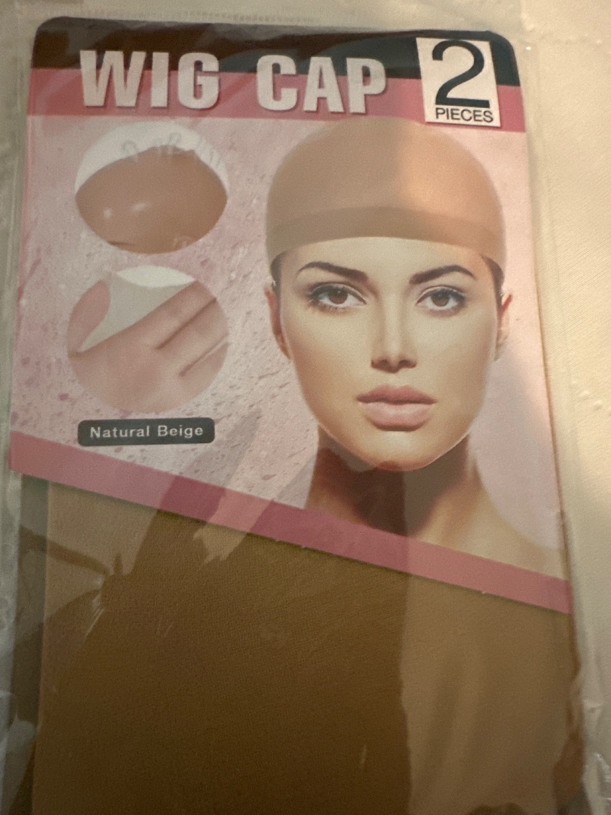 2 PCS Wig Cap Liner Stocking Cap Nylon Stretch Black brown Beige