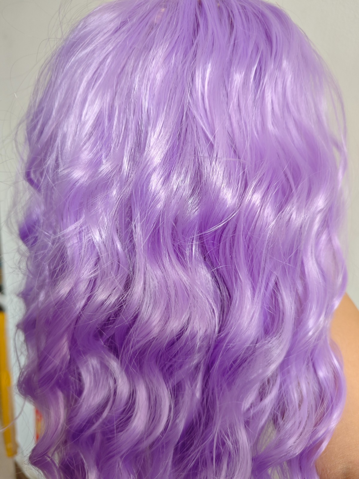 Light Purple Bob Wigs with Bangs for Women Bob Wavy Wig Synthetic Cosplay Party