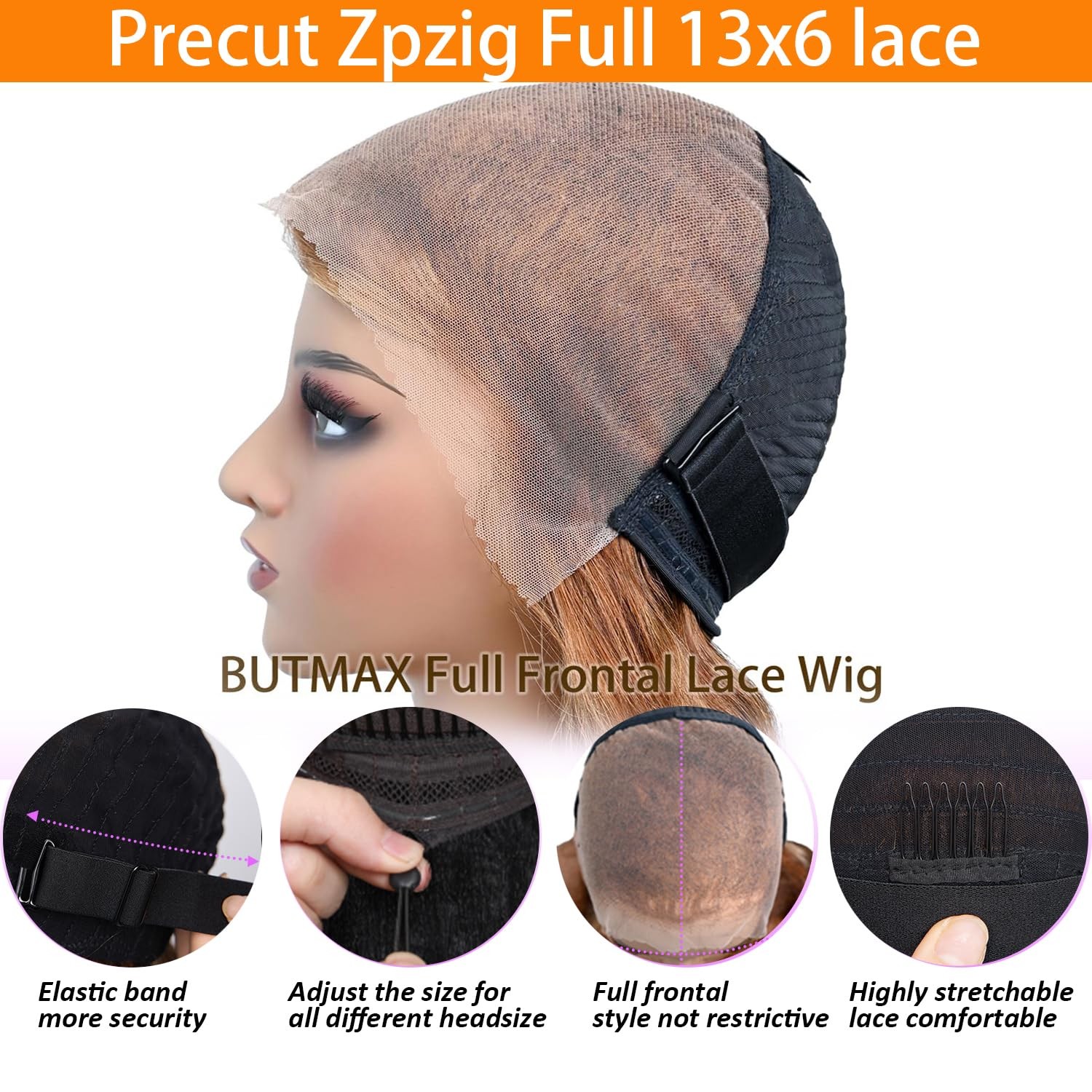 200% Density 13×6 Highlight Ombre 4/27 Honey Blonde Hd Lace Front Wigs Human …