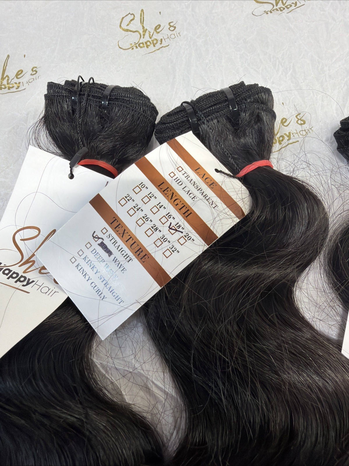SHES HAPPY HAIR RAW INDIAN HUMAN HAIR BUNDLES 18×3