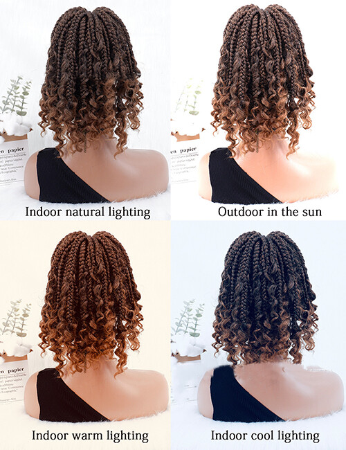Afro Braided Curly Synthetic Lace Frontal Wig Glueless Heat Resistant Soft