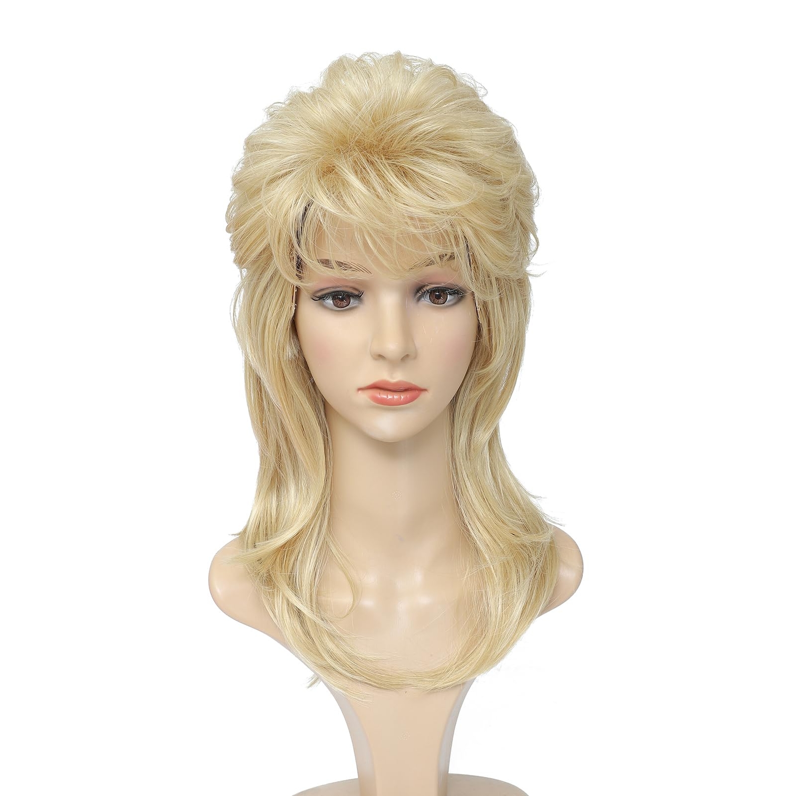 Mullet Wigs for Woman 80s Costumes Fancy Party Accessory Cosplay Wig Light Bl…