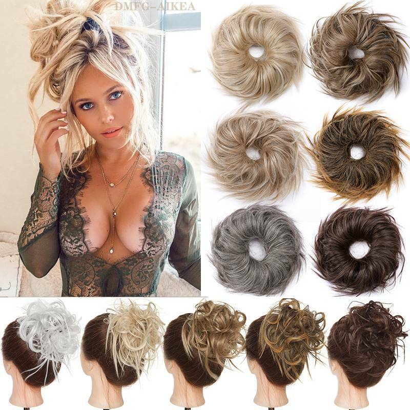 Curly Messy Bun Hair Piece Scrunchies Updo Cover Hair Extensions Real As Human U