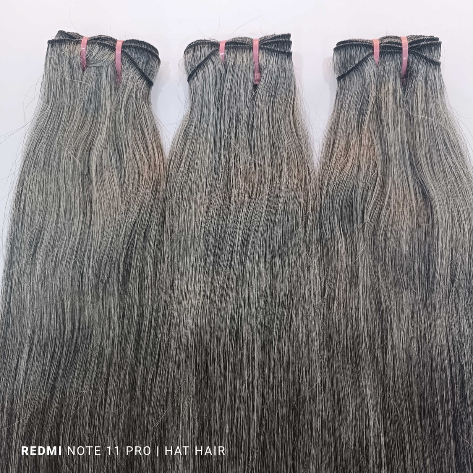 3 Bundle deal Grey salt and pepper human hair extensions natural Straight hair