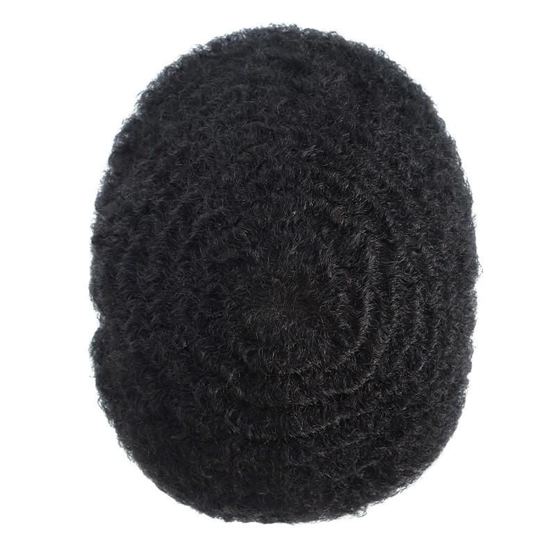Toupee for Mens Human Hair Replacement System Afro Dura French Lace Hairpieces