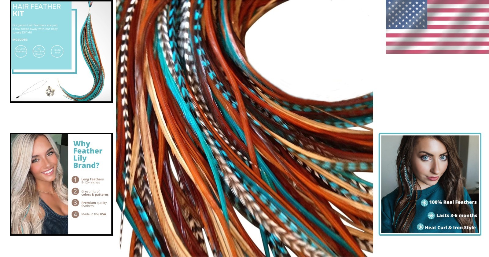 Hair Feathers Extensions Kit – DIY Microlink Beads & Tool