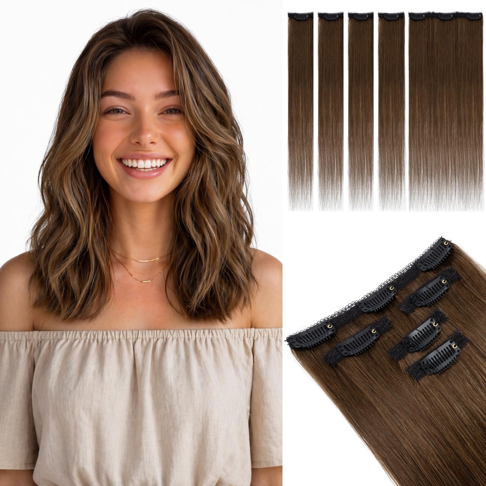 Segohair Clip In Hair Extensions Real Human Hair 5 Pcs 7 Clips Remy Soft