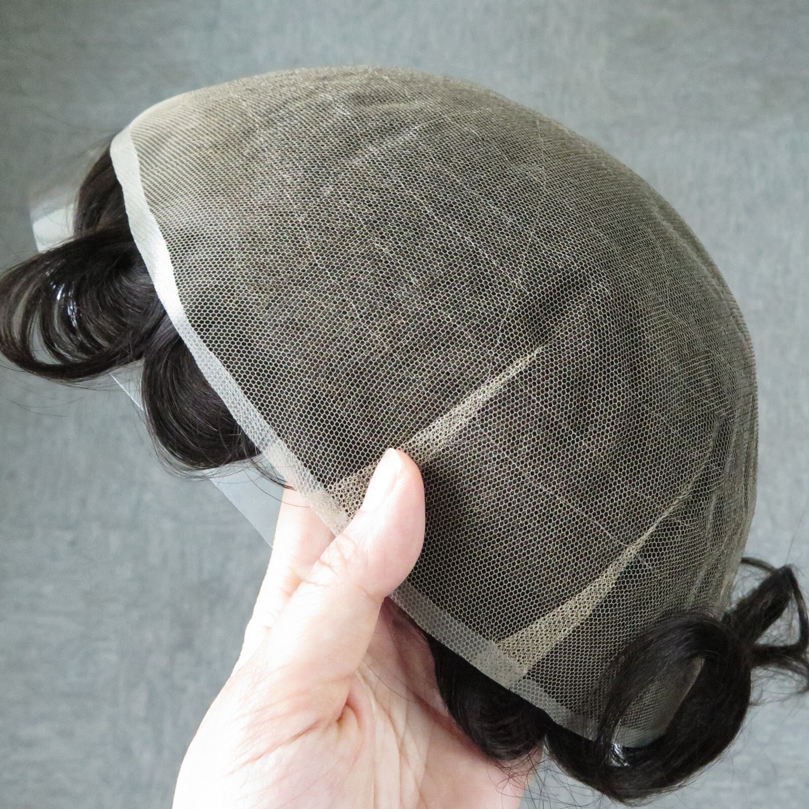 Natural Mens Toupee Human Hair Replacement System All Swiss Lace Hairpieces