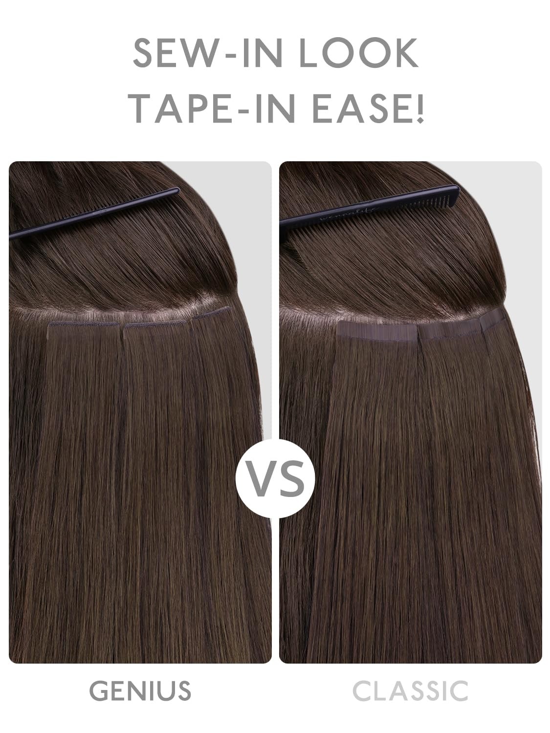 Wennalife Genius Seamless Tape In Hair Extensions Real Human Hair 16 Inch 50G