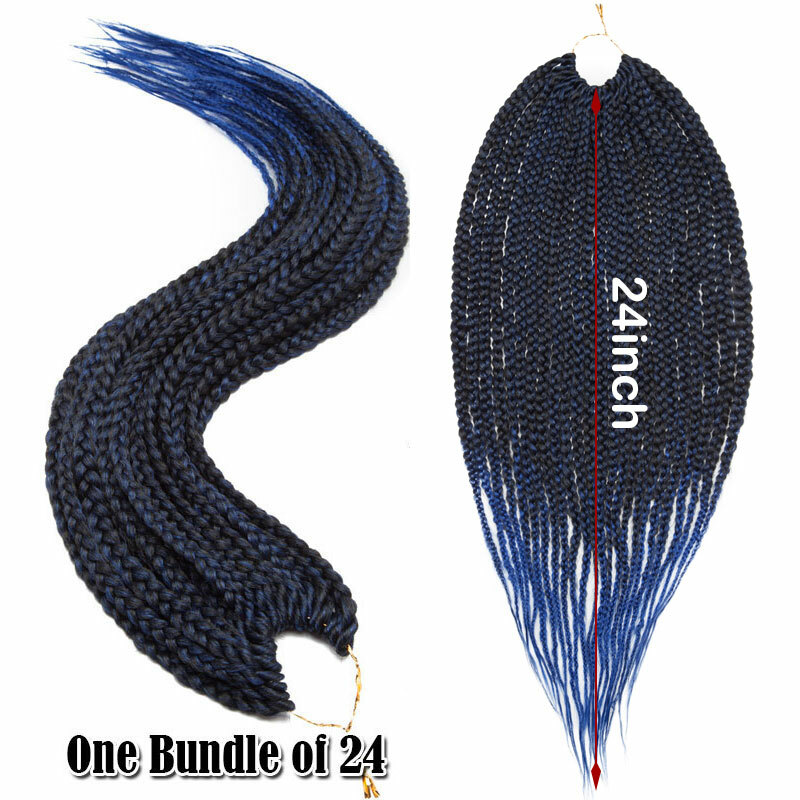Pre-Braided Micro Box Braids Long Crochet 3X Braiding Hair Extensions for Woman