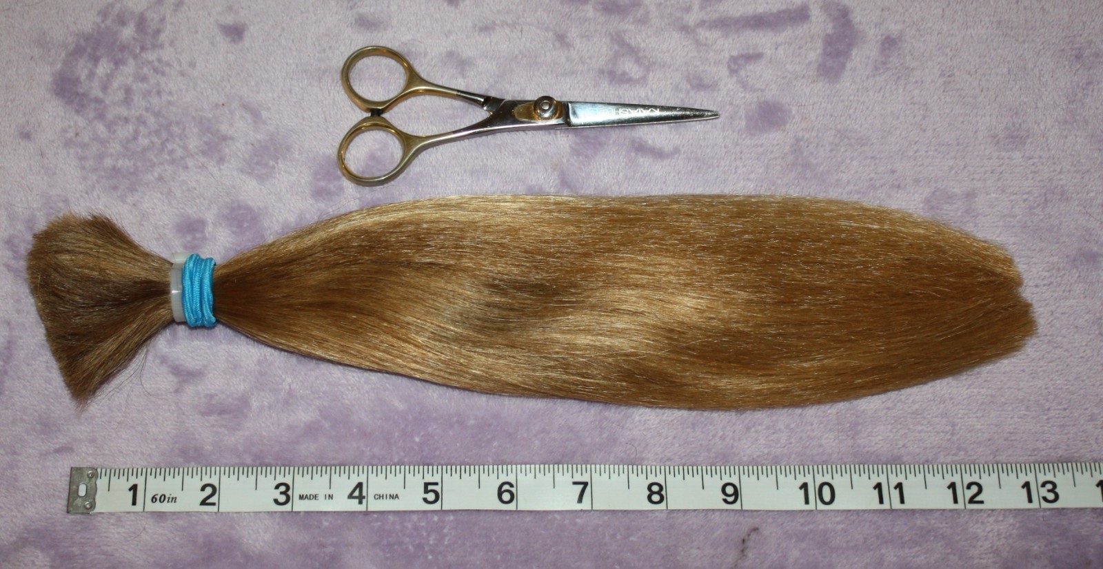HAIR REBORN WIG 13 INCH 2.4oz FINE & SILKY CHILDS GOLDEN BLONDE PONYTAILS F44