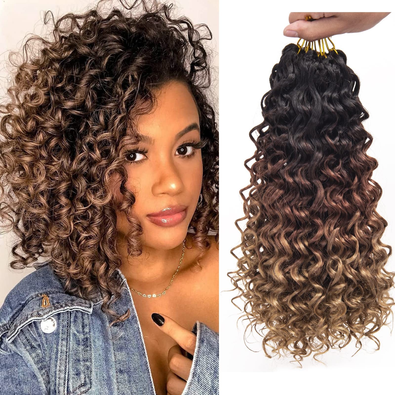 GoGo Curl Crochet Hair for Women Water Wave Curly Crochet Hair Wavy Human Hai…
