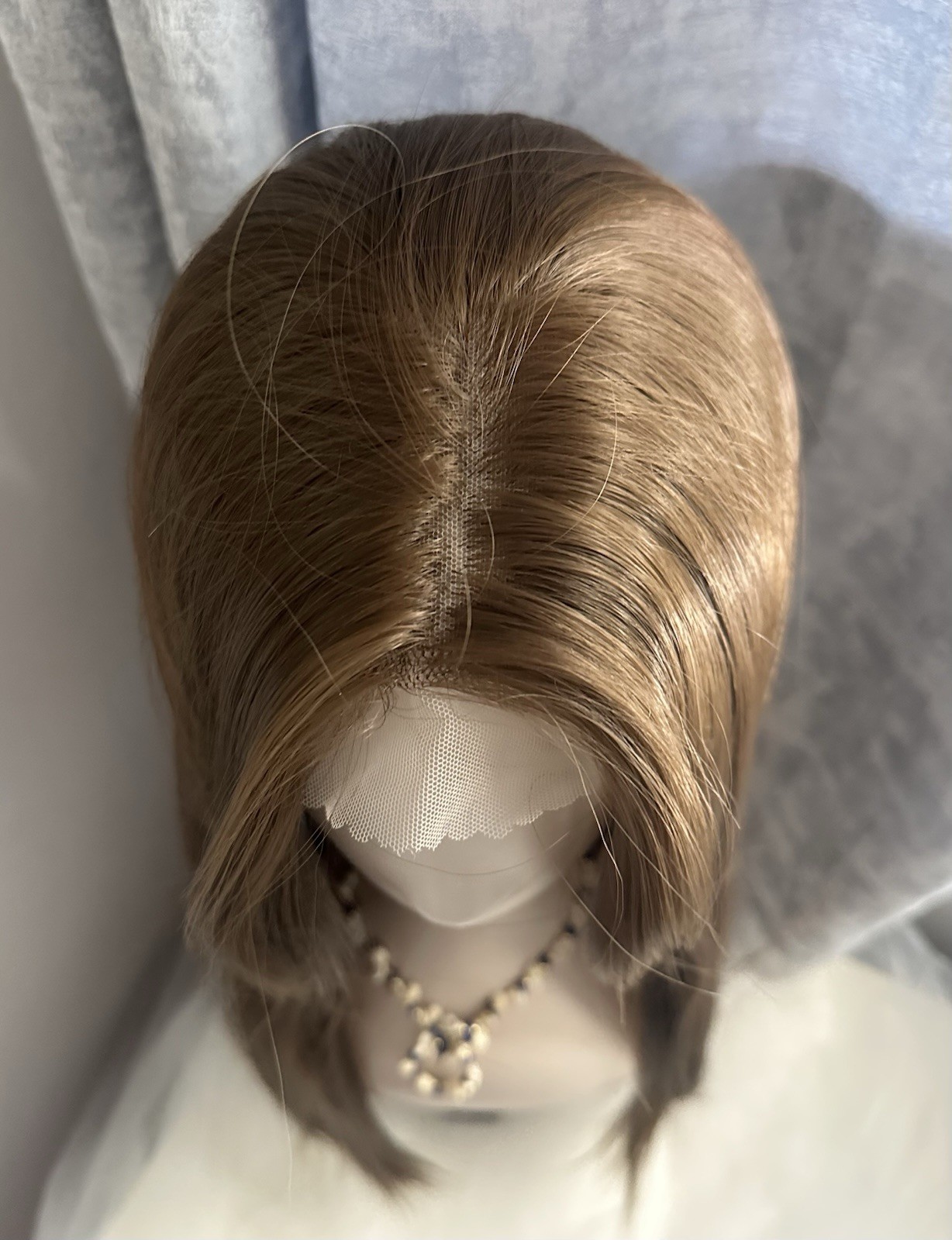 Lace Front 24in Light Brown Straight Middle-Part Wig for Women