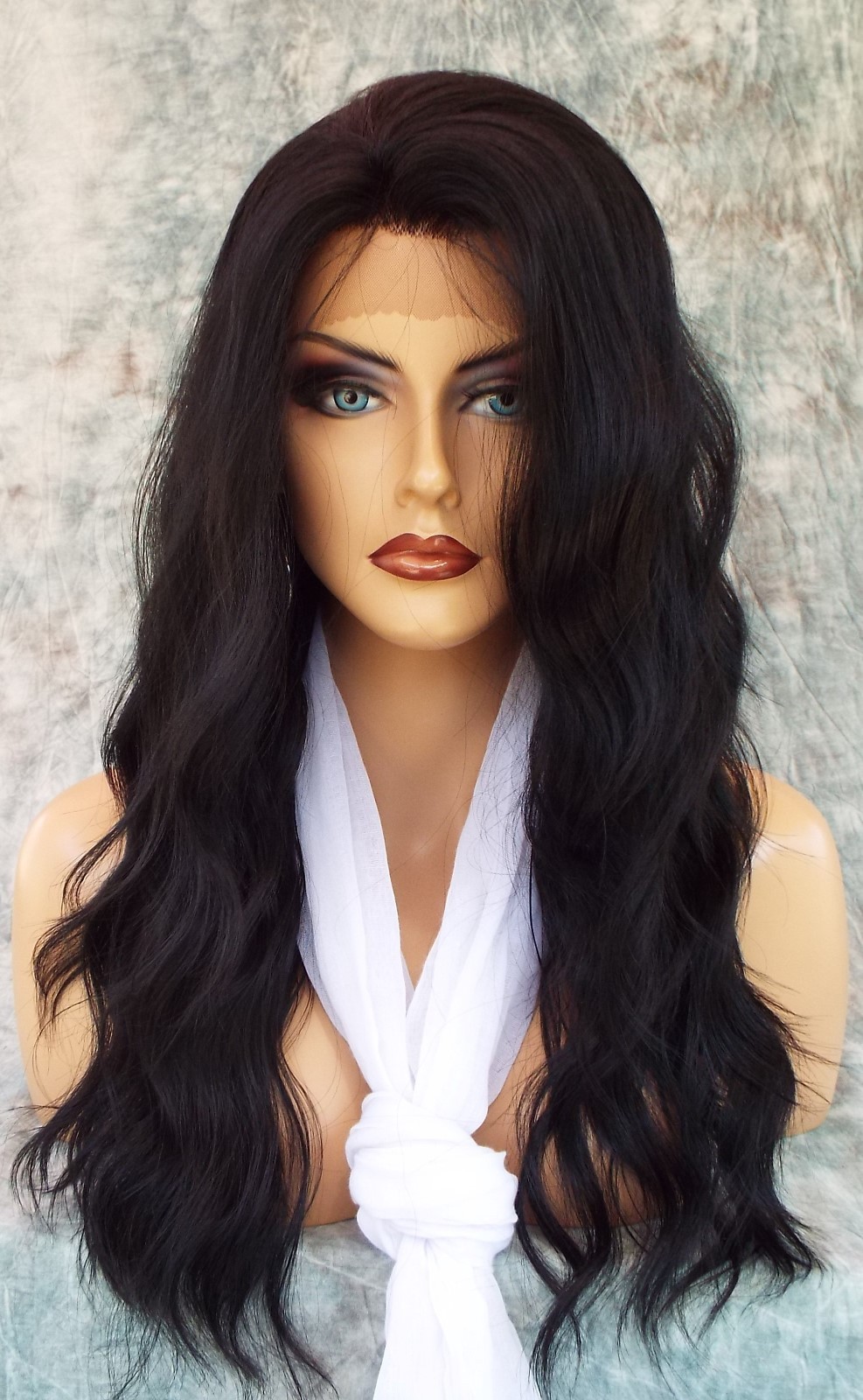 LACE FRONT HAND TIED EAR 2 EAR LACE HEAT FRIENDLY #1 SOFT BLACK WIG US SELL 117