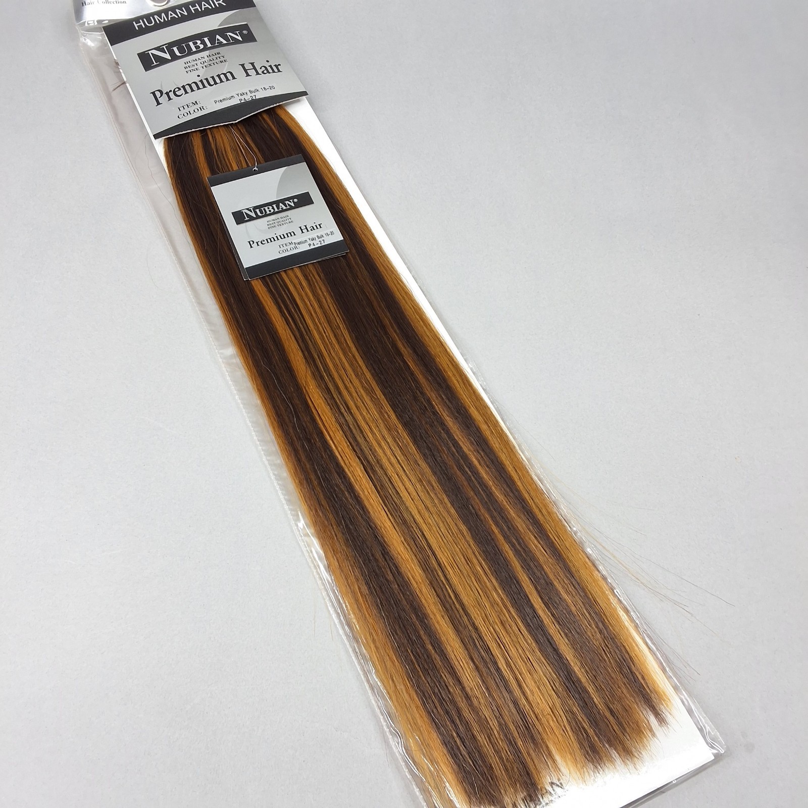 18” Yaki Bulk #P4/27 Dark Brown & Honey Straight Micro Braiding Blend Hair