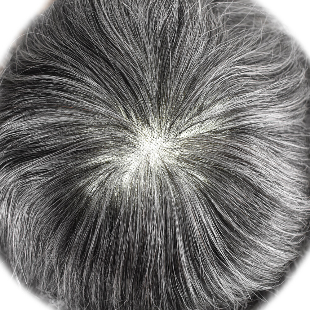 US Mens Toupee French Lace Front Hairpiece Fine Mono Poly Skin Hair Systems