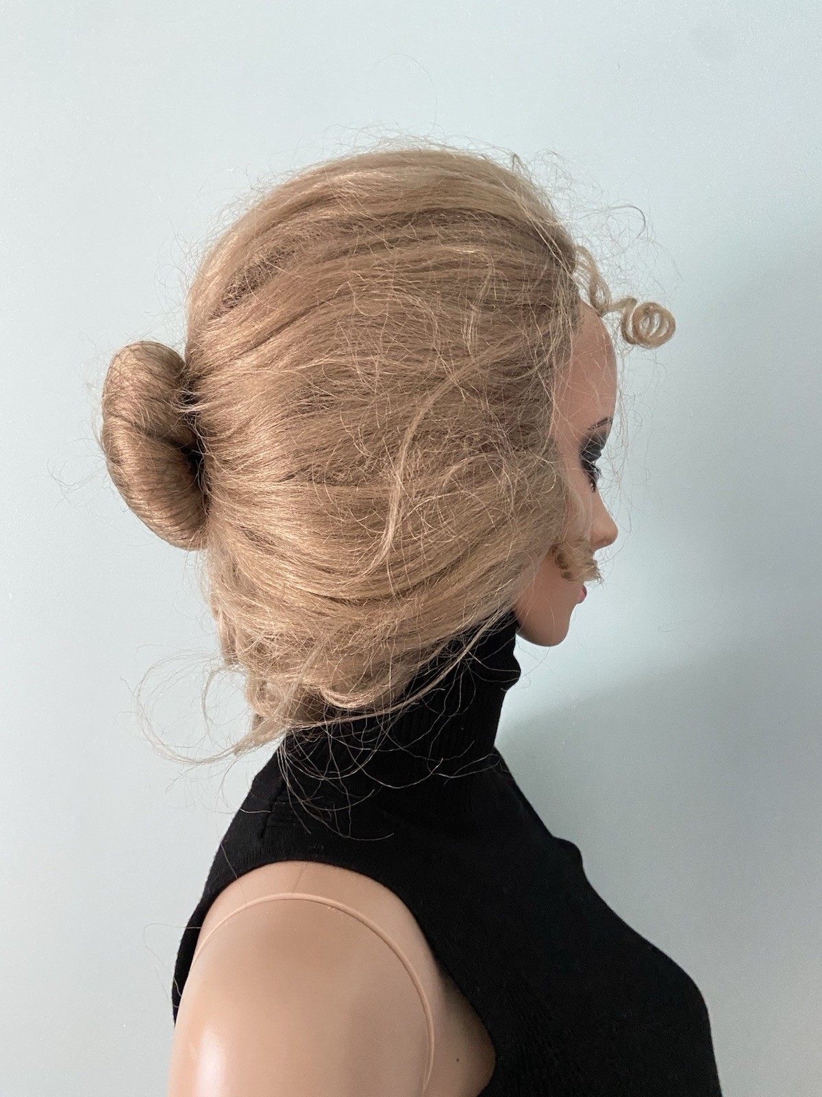 Blonde Marie Antoinette Victorian Wig Vintage Antique Bun Hair Cosplay Theatre