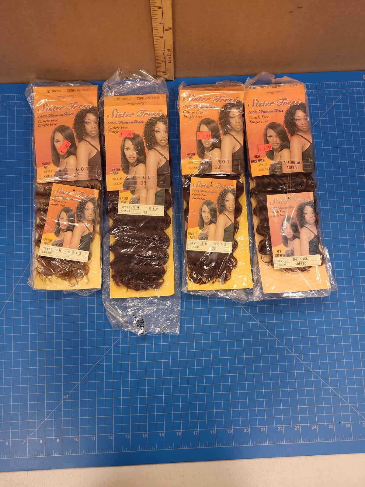 Sister Tress Human Hair Weave Deep Wave SH 601 6010L Color 27 33 1BF130 Bundle