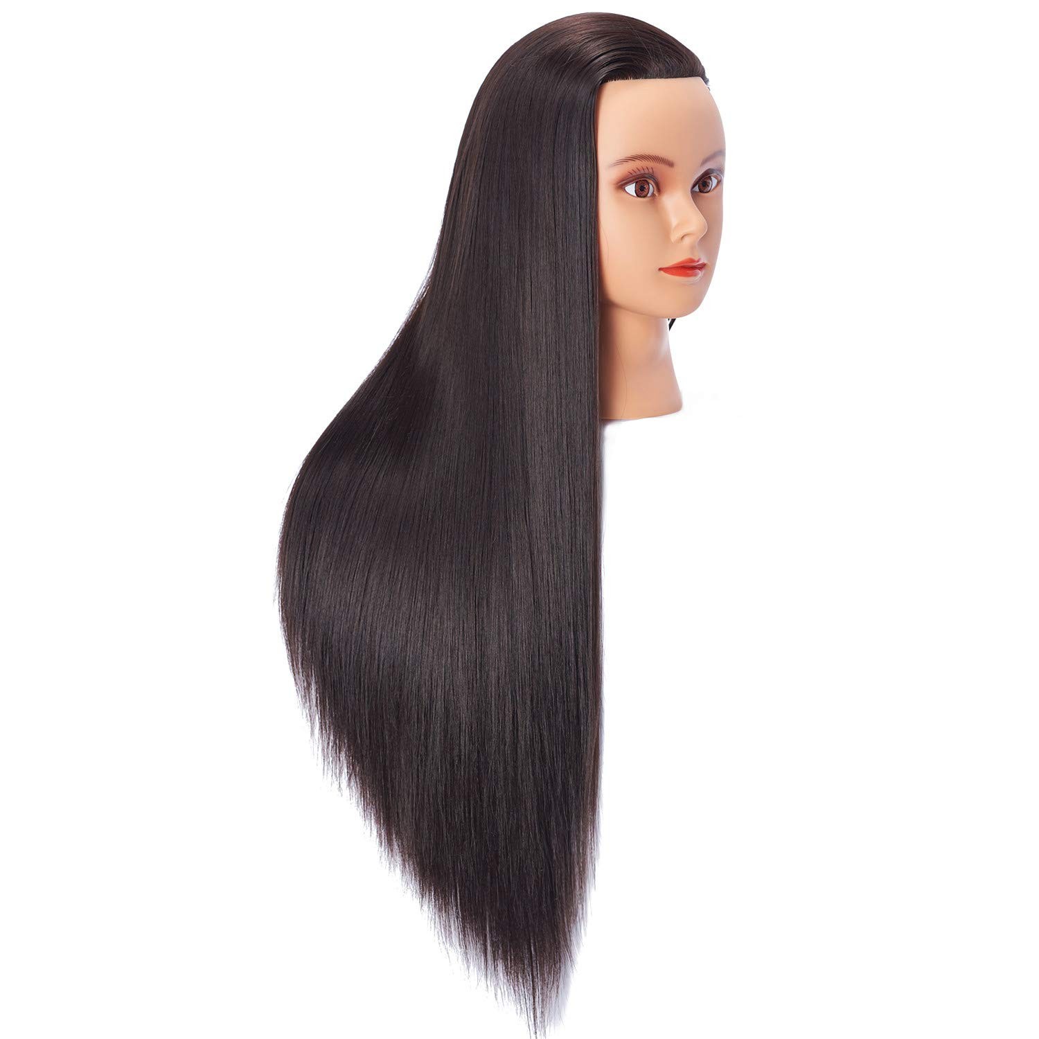 Hairlink 26-28” Mannequin Head Synthetic Fiber 1 Count (Pack of 1), black