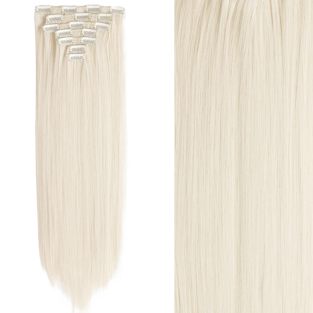 Natural Ombre Black Long Straight Heat Resistant Fake Hair Extension For Women