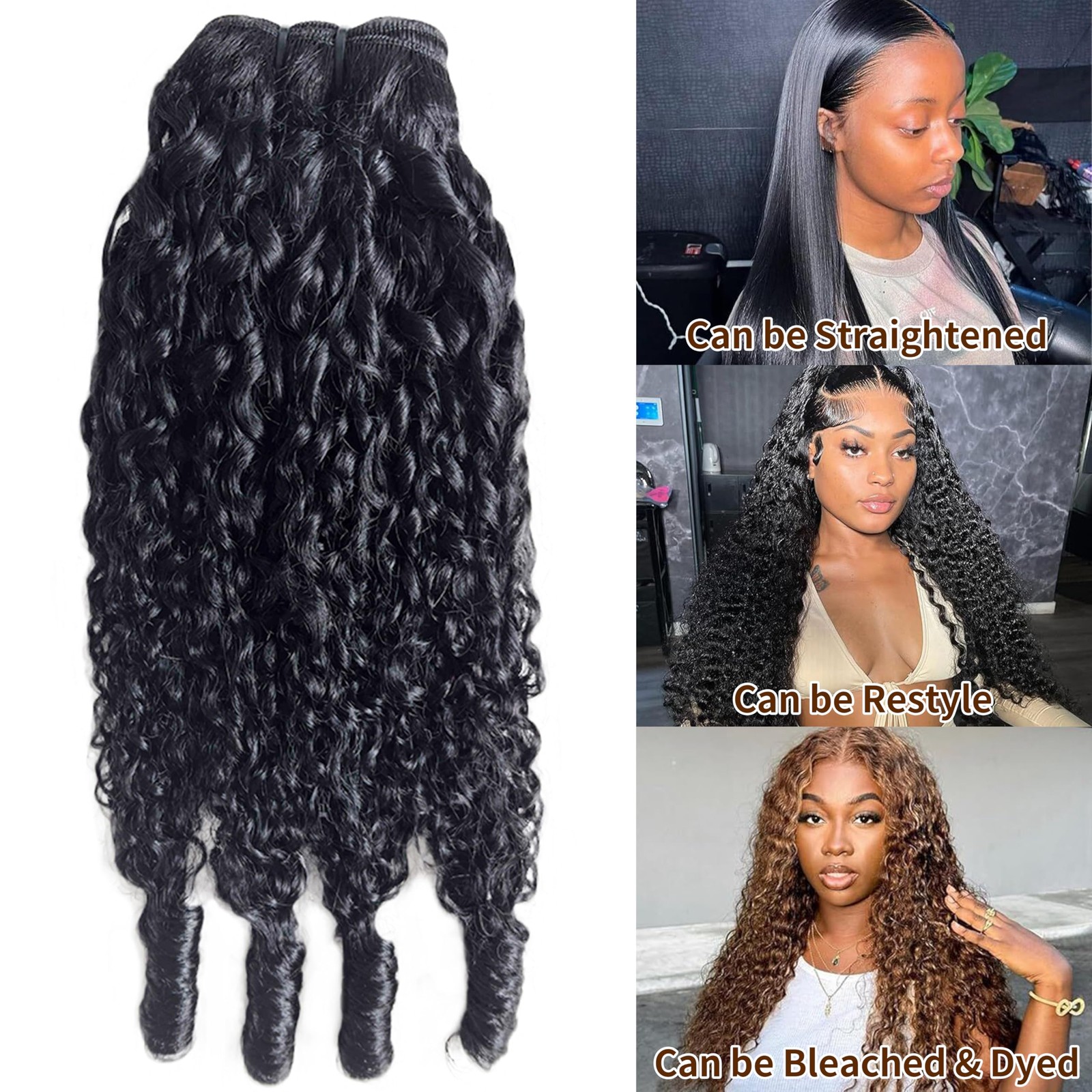 Quitoric 12A Burmese Curly Bundles Human Hair 14 16 18 Inch 100 Unprocessed