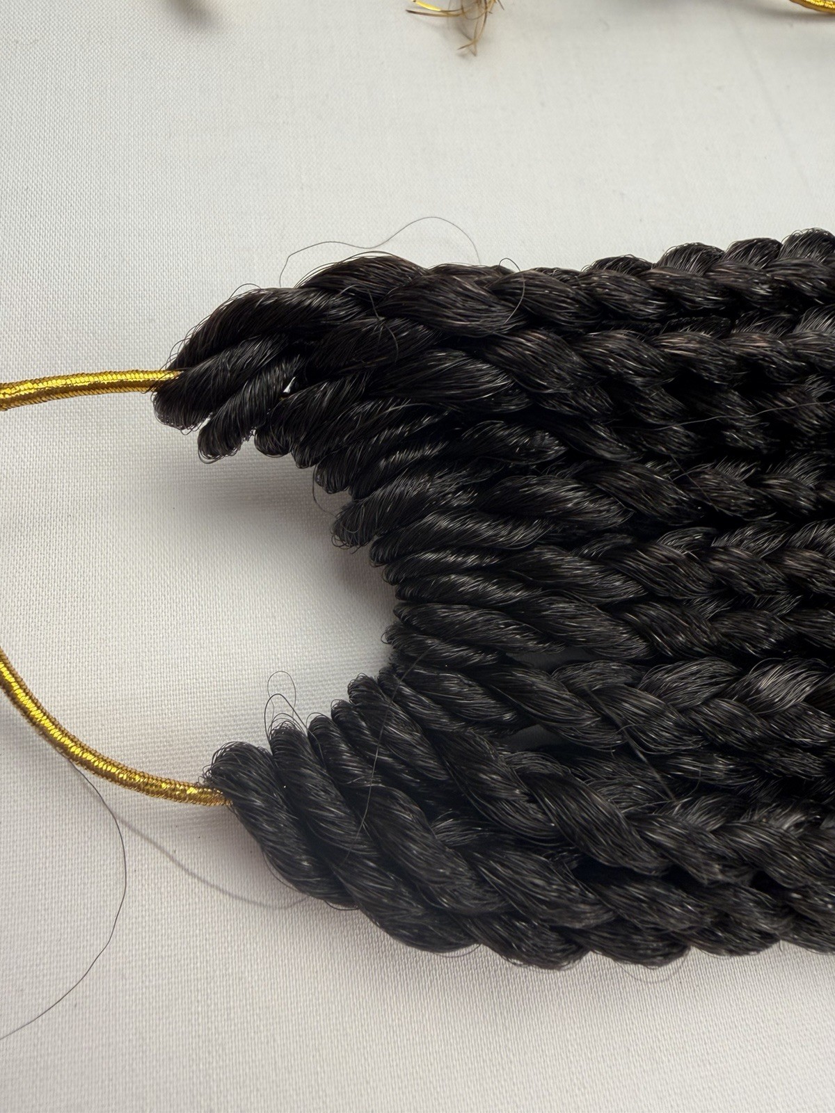 French Curl Crochet Box Braids Natural Black 14″ Hair extensions Pre-looped ends
