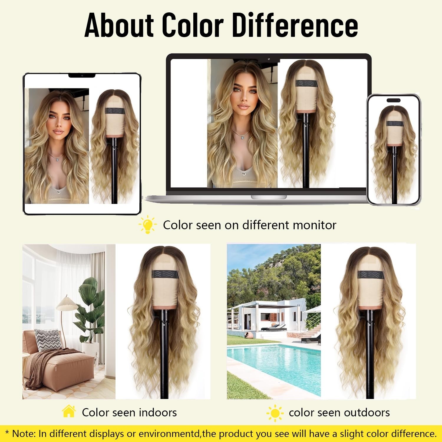 26-Inch Ombre Blonde Wavy Wig – Glueless Lace Hairline for Effortless Elegance