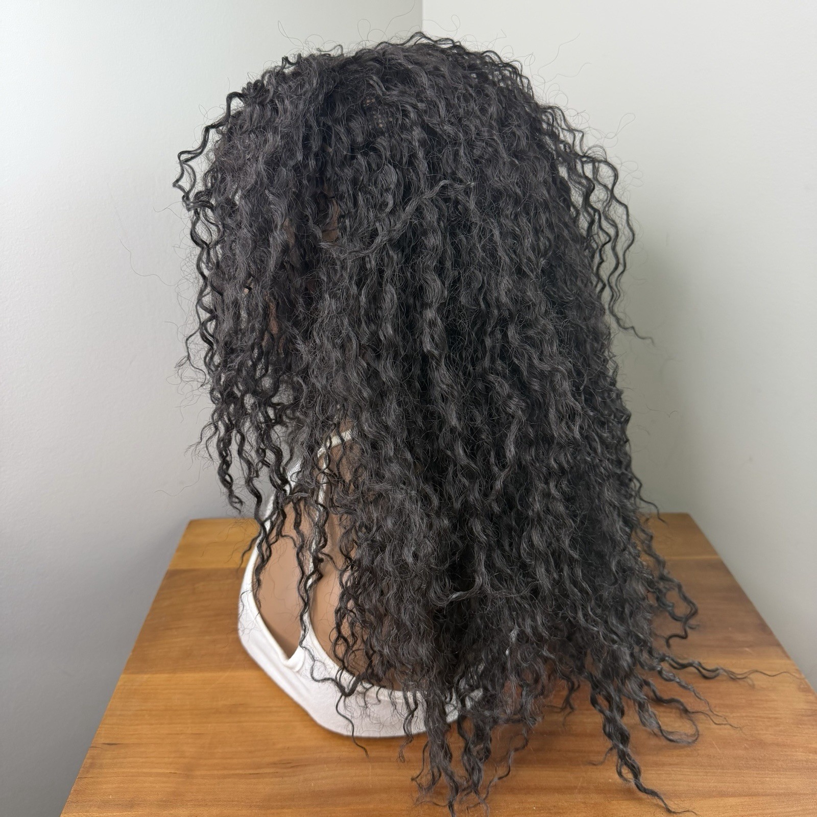 Model Model Drawstring Full Cap Synthetic Black Curly Haired Wigs Lot of 3