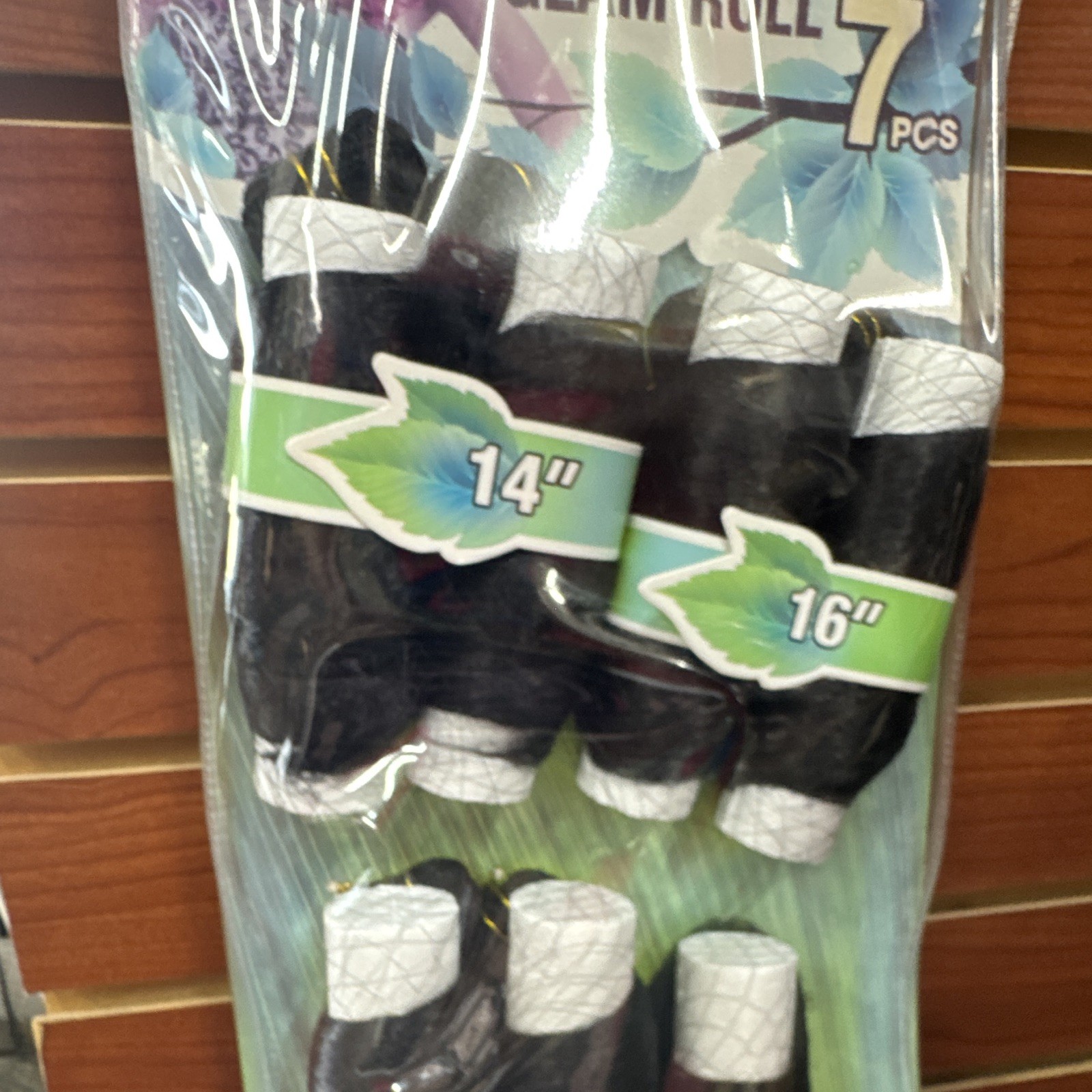 Shake-N-Go Que Mastermix Glam Roll Synthetic Weft Curly 1B Black 7pc 14in