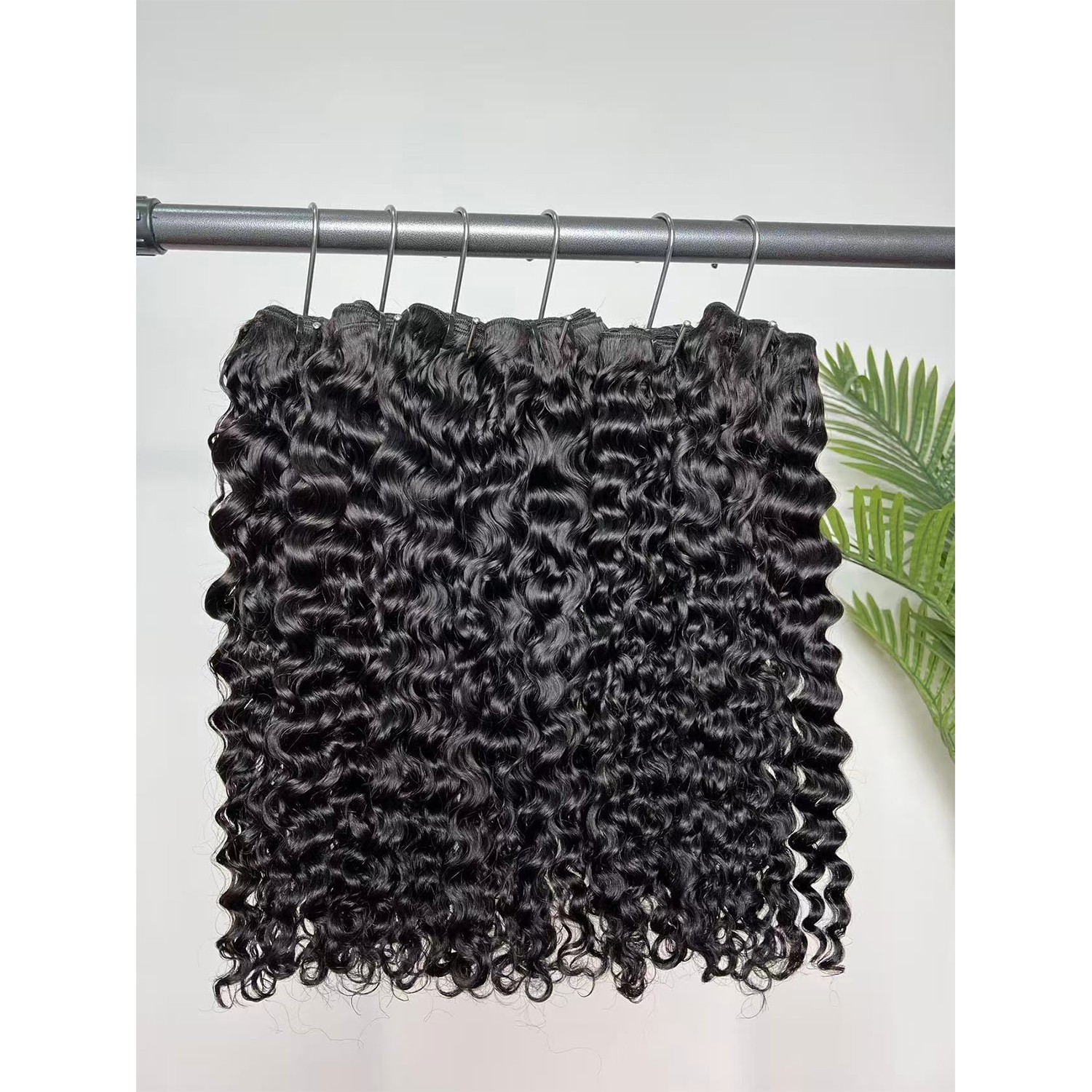 Burmese Curly Human Hair Bundles #1B Natural Color