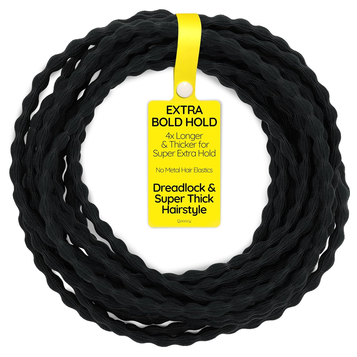 12-Pack 4X Extra Long Hair Ties – Ideal for Dreadlocks, Curly, Extra Thick Hair