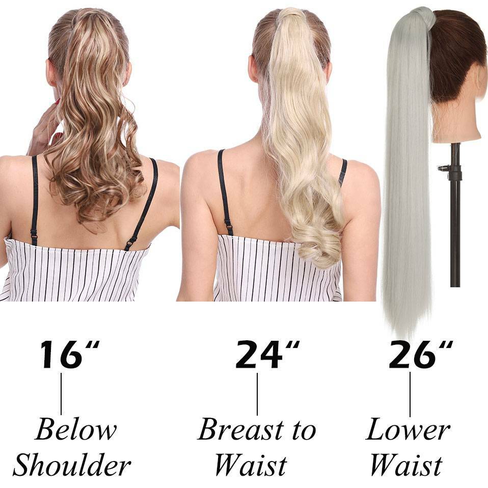 Lady Ponytail Real Natural Wrap on Clip in Hair Extension As Human Pony Tail US