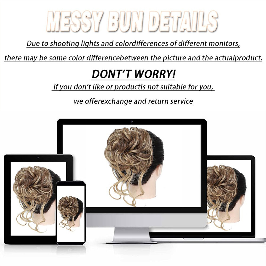 Messy Bun Ponytail Hair Extensions X-THICK Scrunchie Updo Claw Clip Chignon 65g