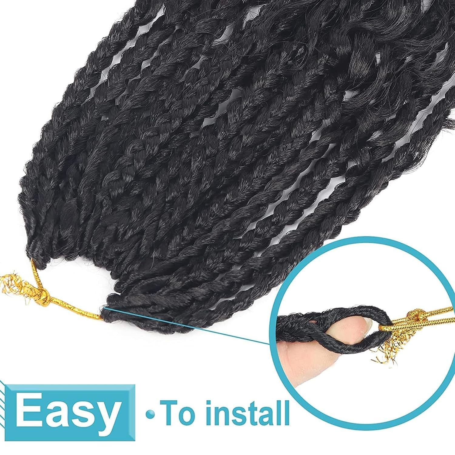 8 Inch Handmade Goddess Box Braids Crochet Hair with Curly Ends – 1 Pack