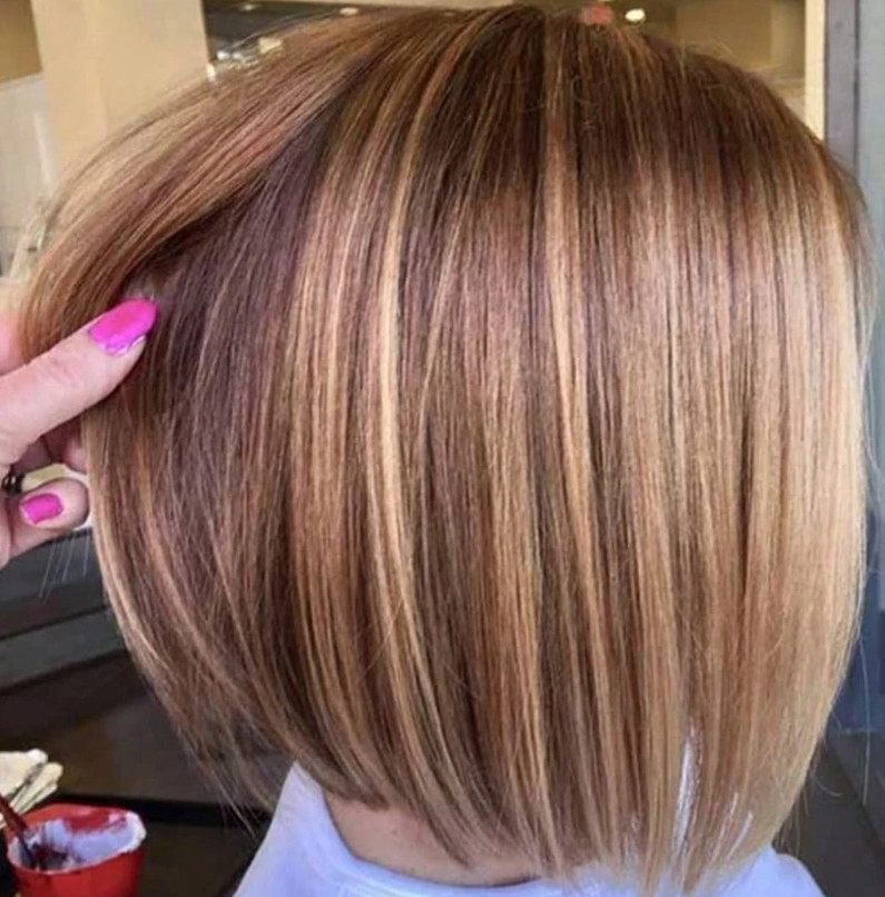 Short Bob Wig Ombre Blonde Wigs Side Part Cosplay Party Halloween Wigs