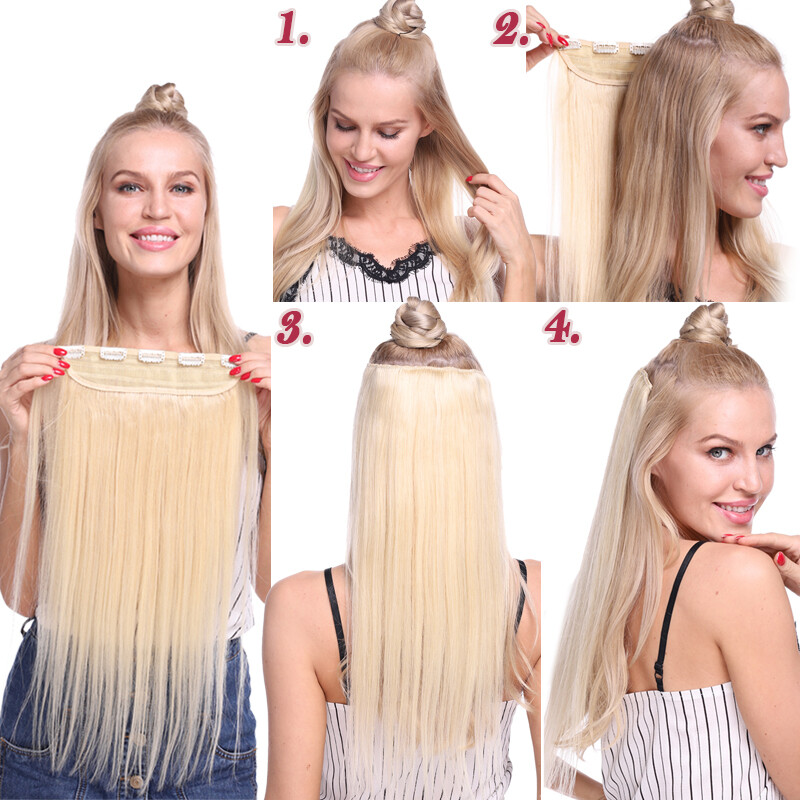 Thick One Piece 100% Remy Hair Clip in Real Human Hair Extensions 3/4 Full Head