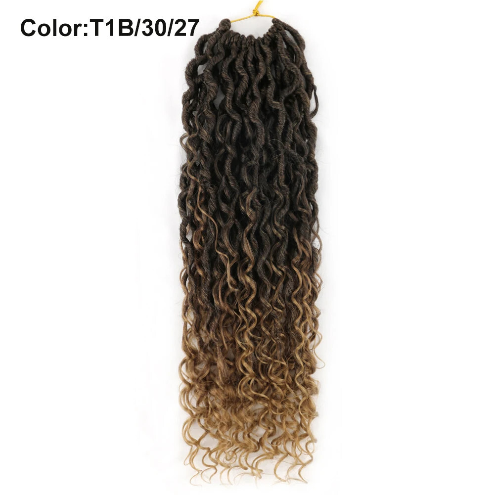 14″ – 24″ Faux Locs River Curly Crochet Hair Boho Goddess Braid Hair Extensions