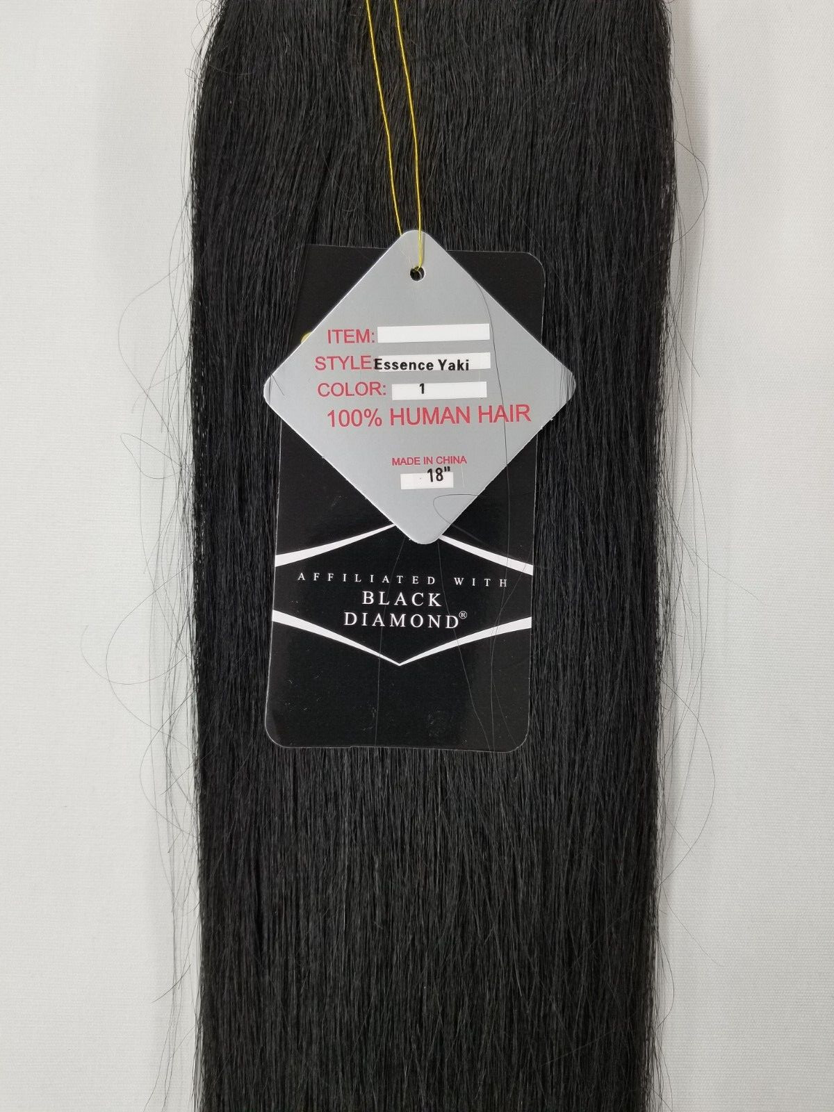 ONYX Black Diamond 100% Human Hair Natural Essence Yaki Weave Extension 18″
