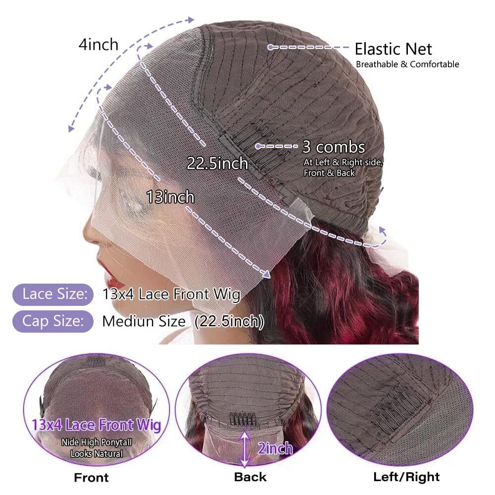 Malaysian Highlight Blonde Body Wave 13×4 Lace Front Wig Human Hair Skunk Stripe