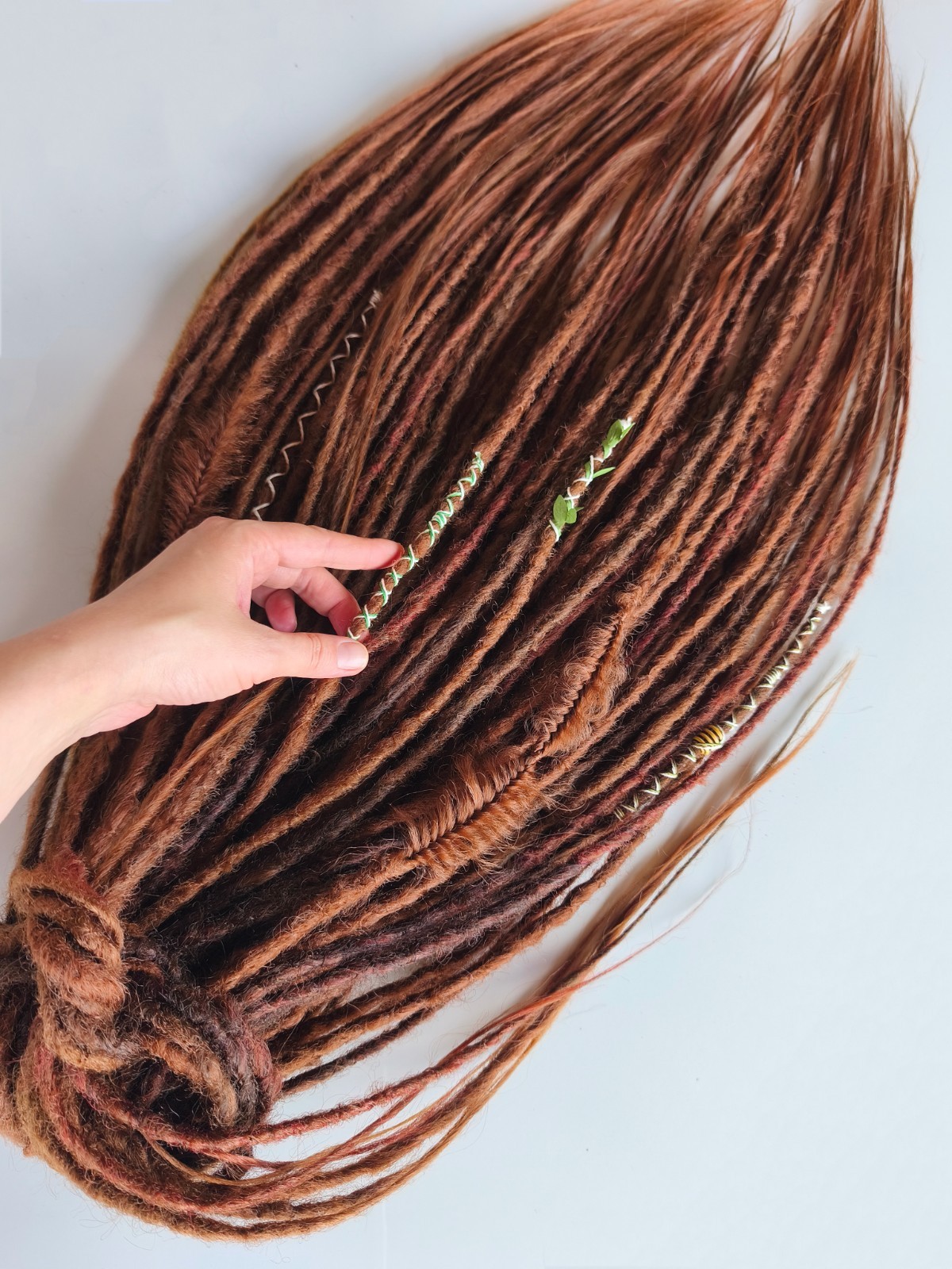 Synthetic DE Dreadlocks Auburn Blend Boho Handmade Dreadlock Extensions Full Set