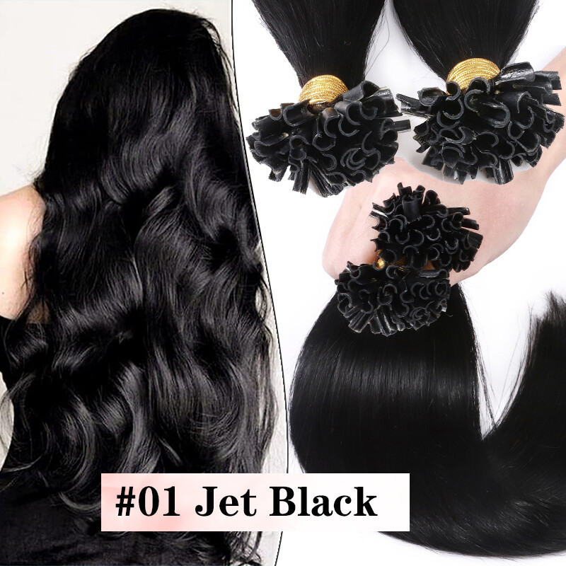 Nail U Tip Fusion Keratin Bonds 100% Human Remy Hair Extensions Full Head 200G