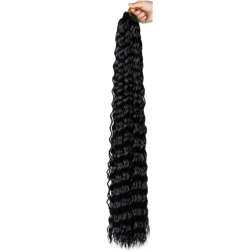 32″ Long Deep Wave Crochet Braids Afro Curls Ocean Wave Braiding Hair Extensions