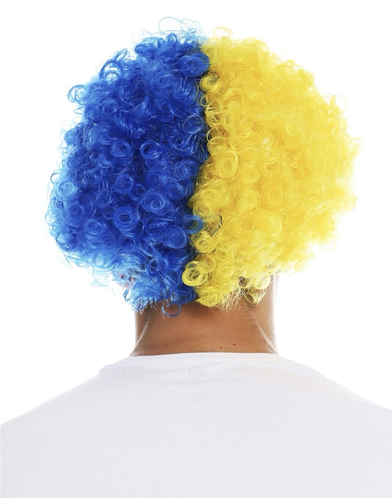 Blue & yellow Sports UCLA Bruins Chargers Brewers Warriors Fan Gear Afro Wig