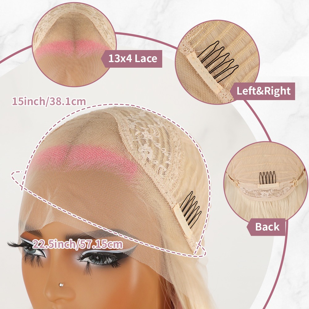 Pink Ombre Blonde Glueless Lace Front Wigs Body Wave Mixed Color Women Party Use