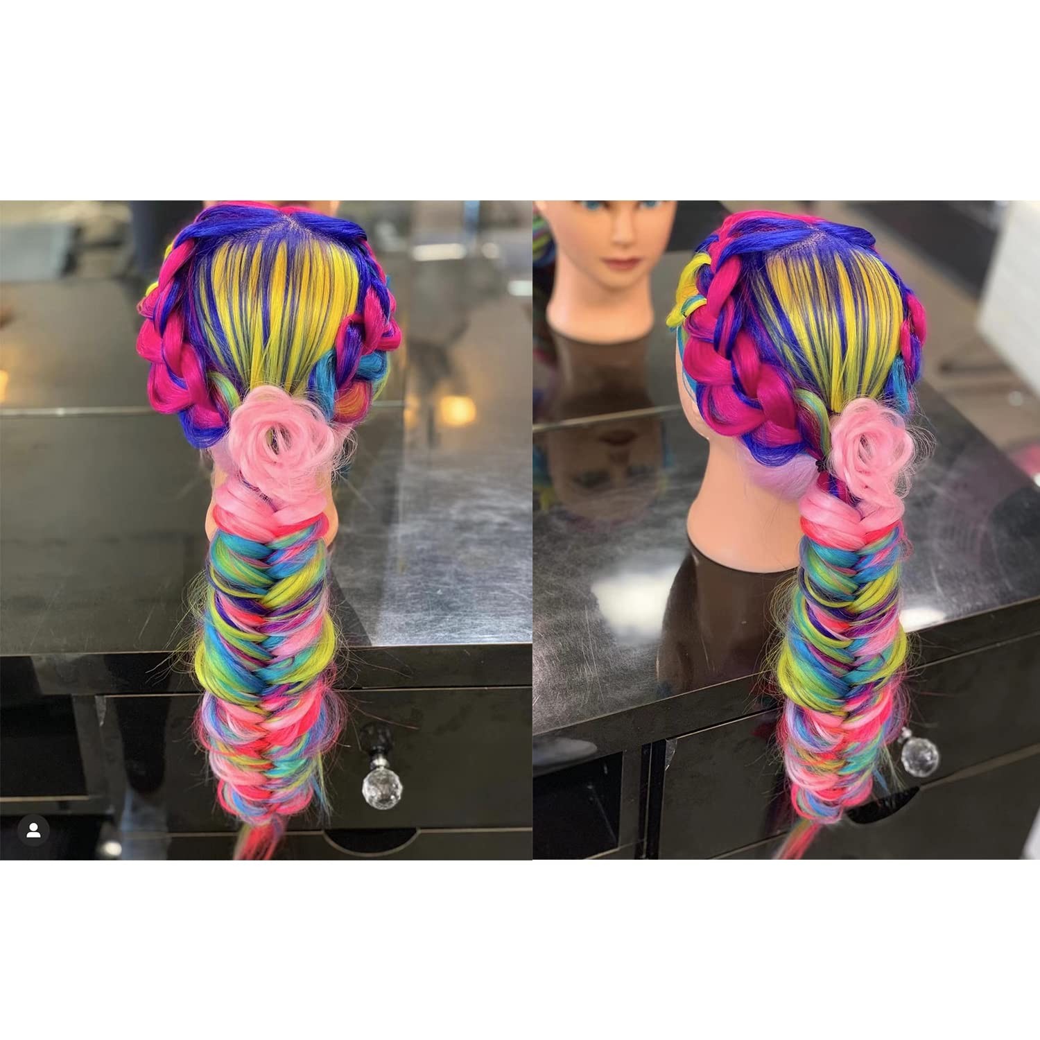 Training Head 26″-28″ Long Hair Mannequin Training Head Dolls for Cosmetology…