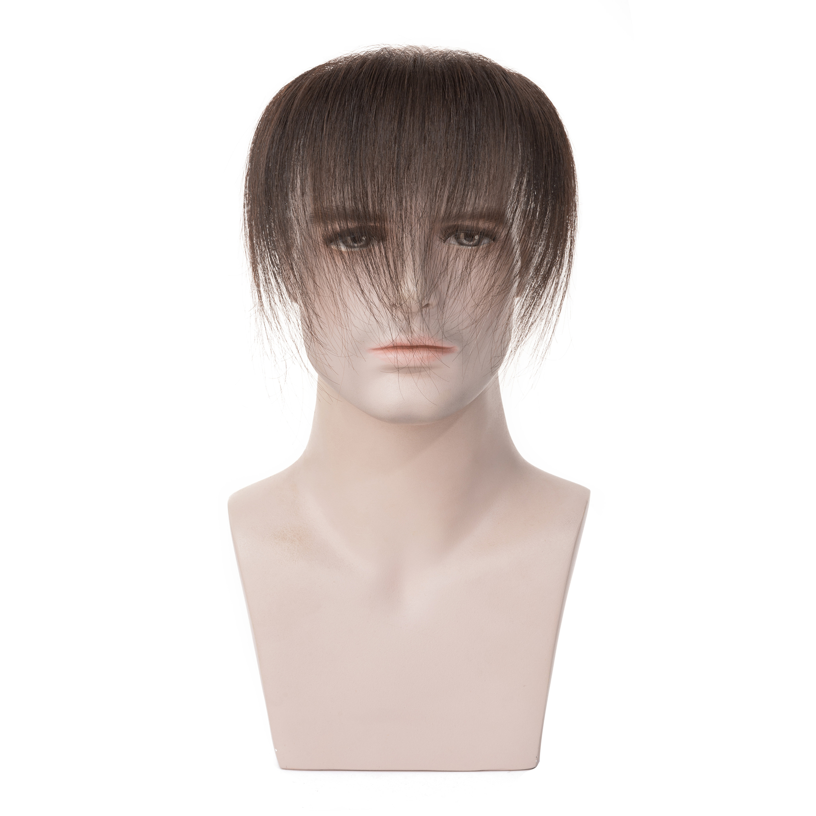 Mens Toupee Human Hair Replacement System V-loop Super Thin PU Skin Hairpiece US