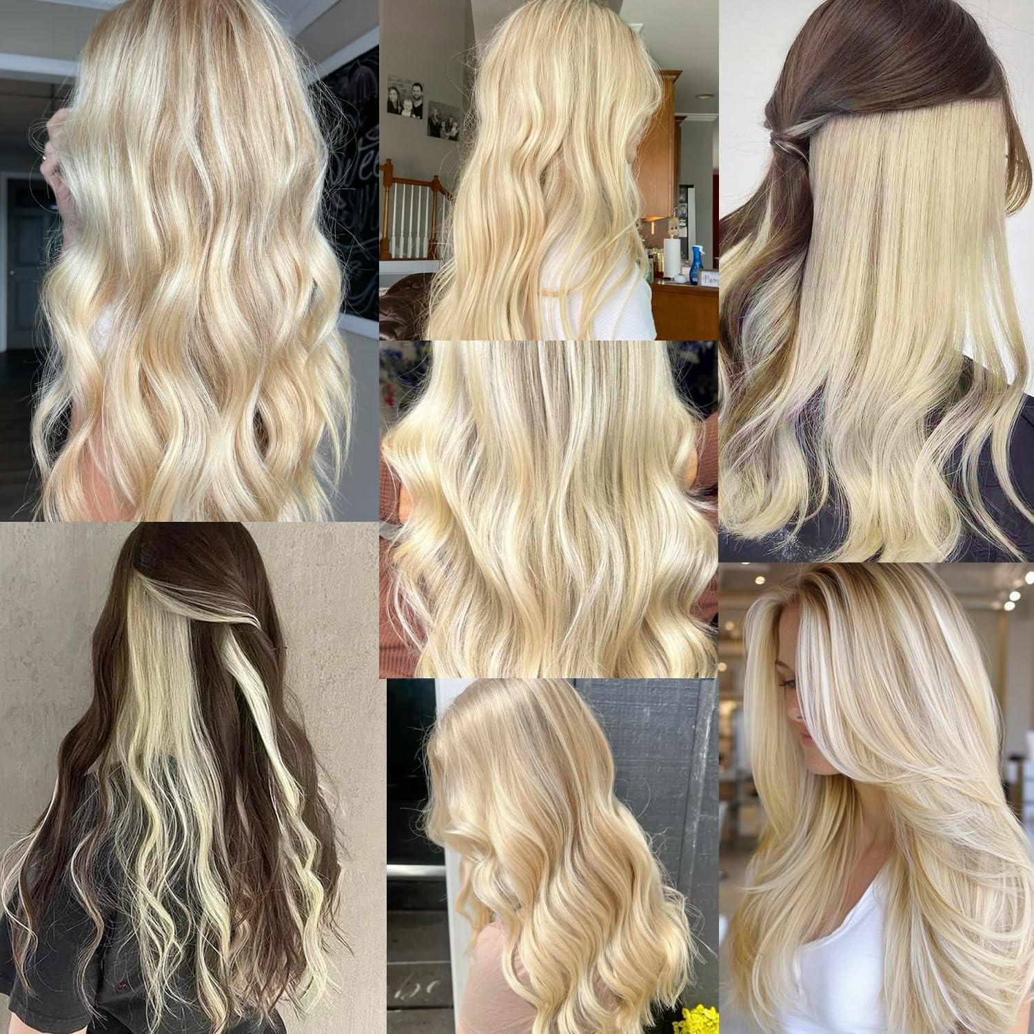 22 inch Colored Hair Extensions,Multi-colors Party Highlights Clip in Synthet…