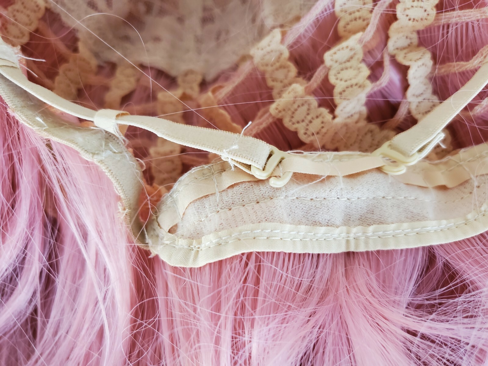 Long Pink Wig Cosplay Party Halloween Wig Full Synthetic Anime Adjustable Cap